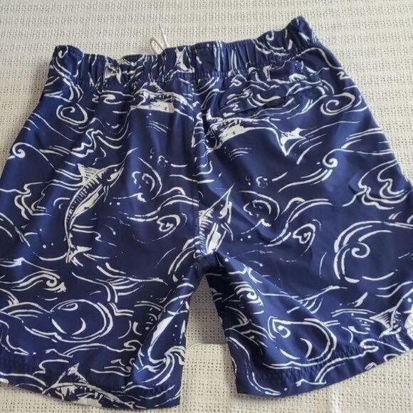 Nautica Graphic Embroidered Logo Swordfish Cinched Pocket Sz. M Swim Trunks - Picture 5 of 10